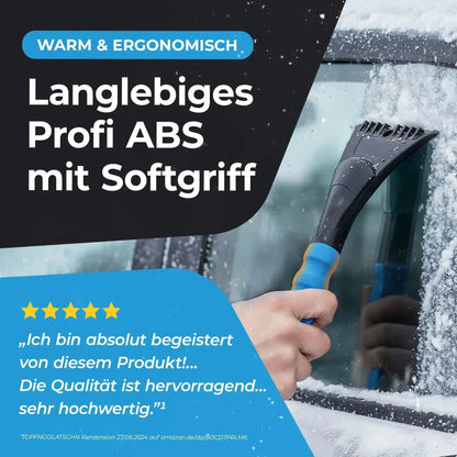Eiskratzer mit Besen mit ergonomischem Softgriff für sicheren Halt beim Entfernen von Eis