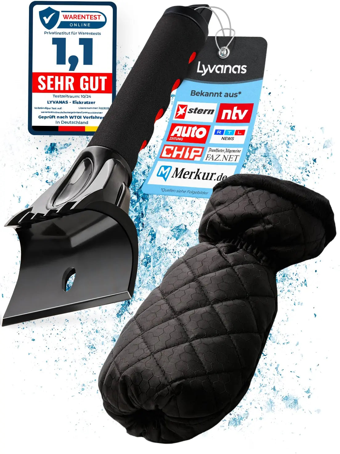 Lyvanas Eiskratzer für dein Auto – mit Handschuh, robust
