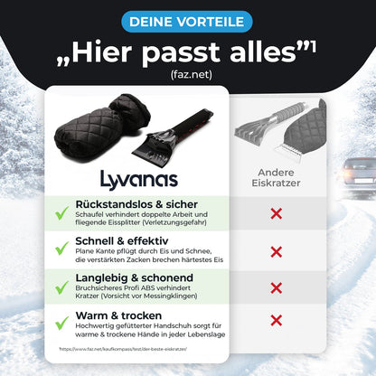Kratzer Auto – Eiskratzer mit Handschuh für verschneite Fahrzeuge